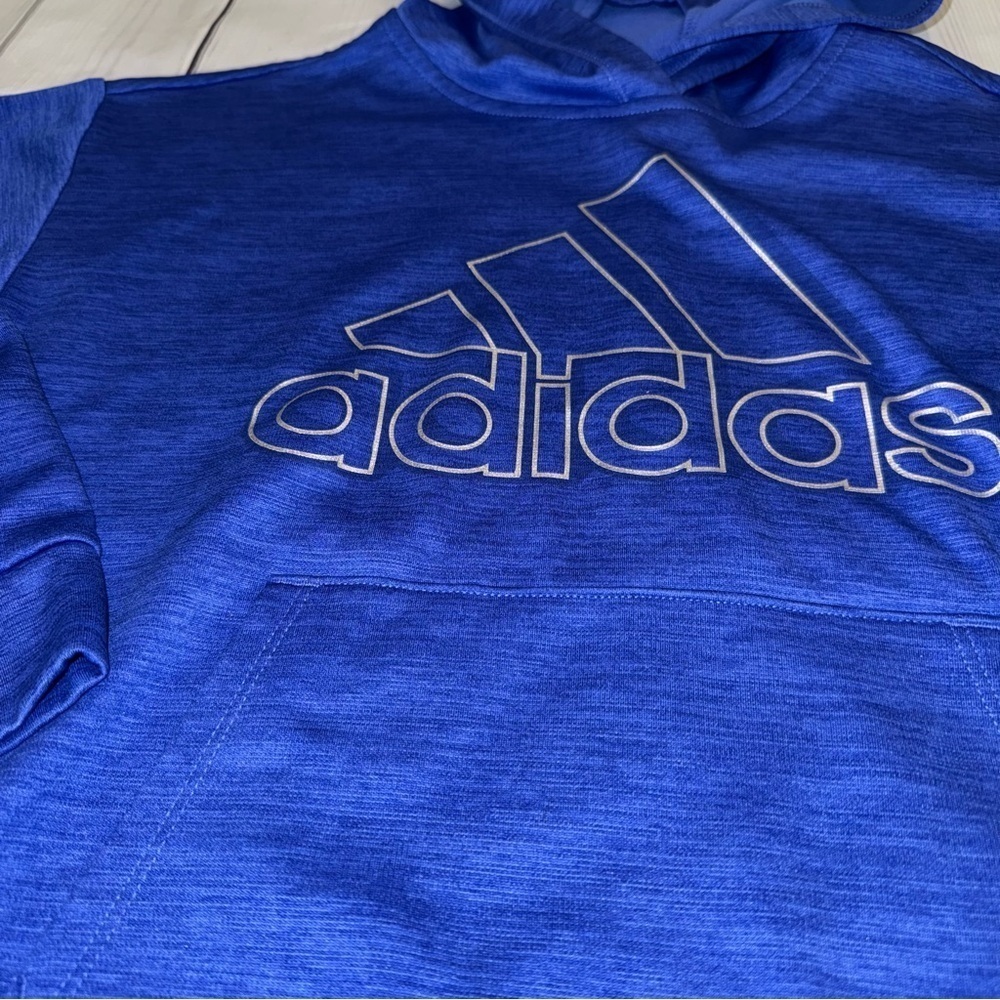 Blue Adidas Logo Hoodie - Girls Size Medium - Picture 3 of 6